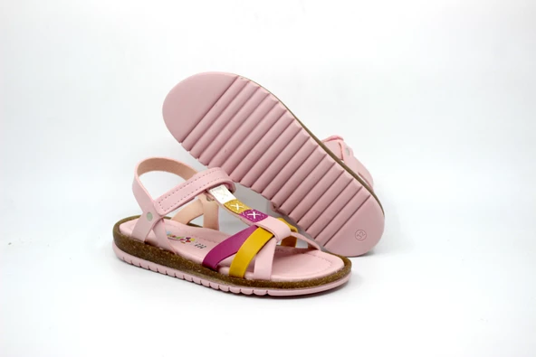 Kız Çocuk Pembe Cırtlı Sandalet Wendy 24 - 4