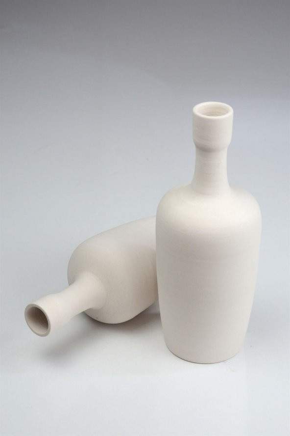Şişe Vazo | Seramik Bisküvi | Küçük | Boyanabilir Obje (Ham Ürün) ürün görseli