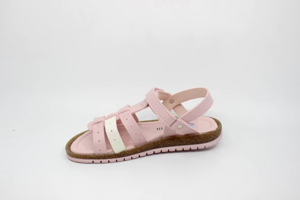 Kız Çocuk Simli Pembe Cırtlı Sandalet Wendy 20 - 3