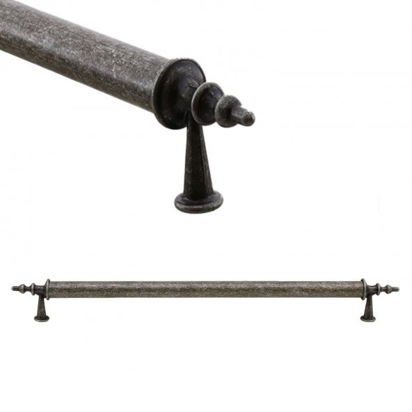 Çekmece Dolap Kapak Kulpu Kulbu 224 mm Antik Gümüş Lüx Metal Kulp - 2