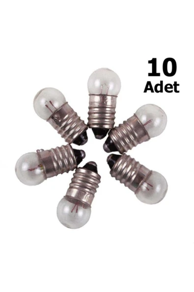 Mini Ampül, Deney Setleri Için, 2,5 V 10 Adet - 2