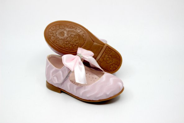 Kız Bebek Pembe Papyonlu Cırtlı Babet - 4