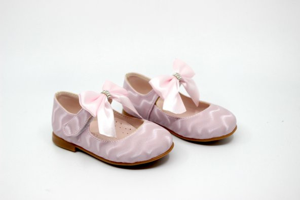 Kız Bebek Pembe Papyonlu Cırtlı Babet - 5