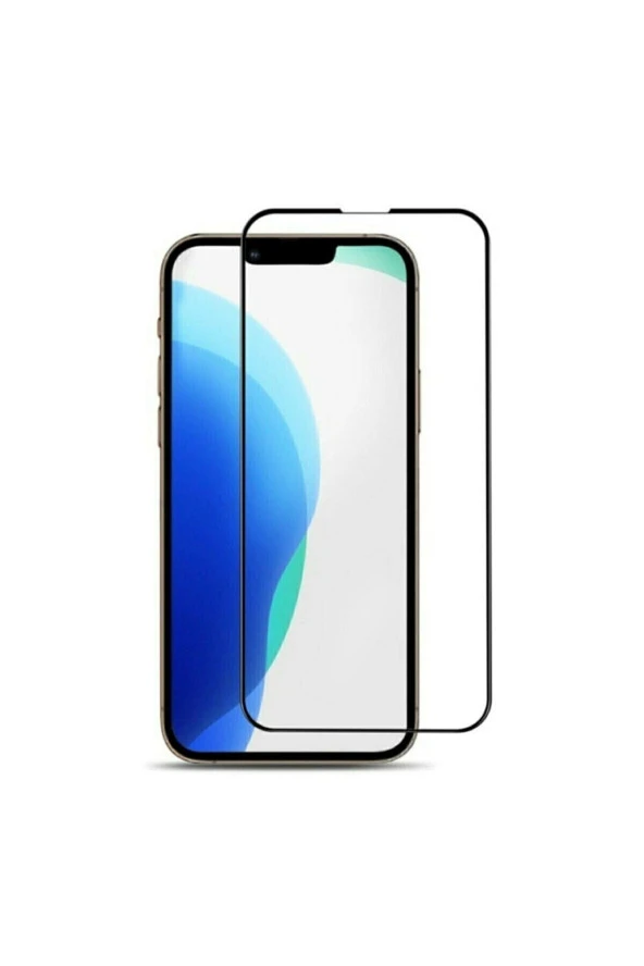 Apple iPhone 14 Max Uyumlu Tam Kaplayan 5d Ekran Koruyucu Cam Black Logis - 2