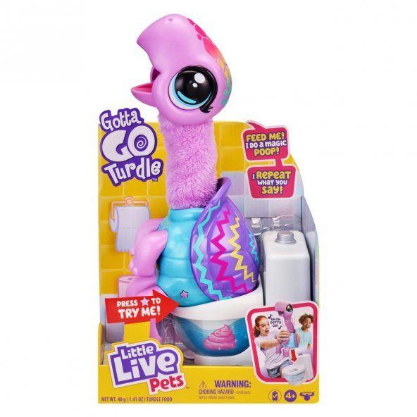 Little Live Pets Gotta Go Turdle, Kaka Yapan, Şarkı Söyleyen Kaplumbağa Şerbet, 4 yaş ve üzeri - 1