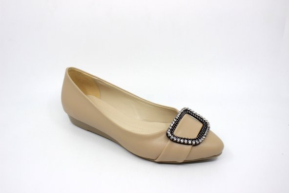 Kadın Nut Renk Taşlı Babet Ayakkabı OC9053 - Resim 2