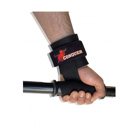 Conquer Big Rıch Grip Pro Lifting Straps Siyah - 3