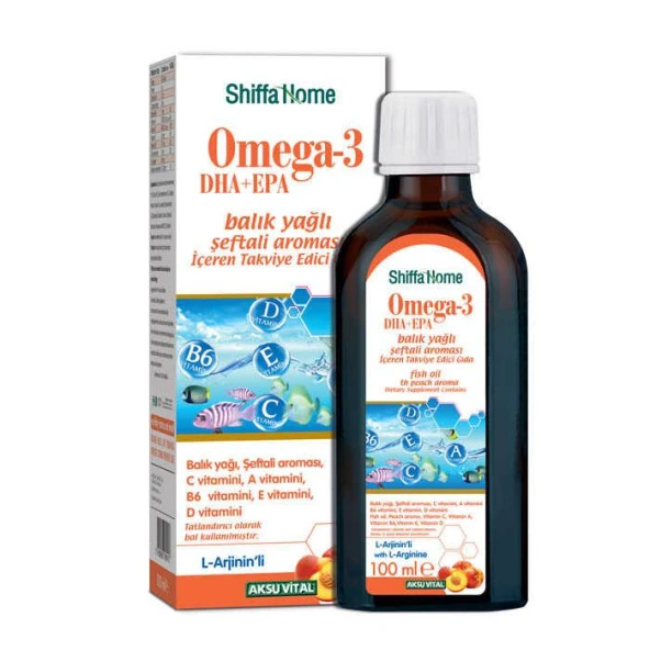 Shiffa Home Omega-3 EPA+DHA Balık Yağı Şeftali Aromalı