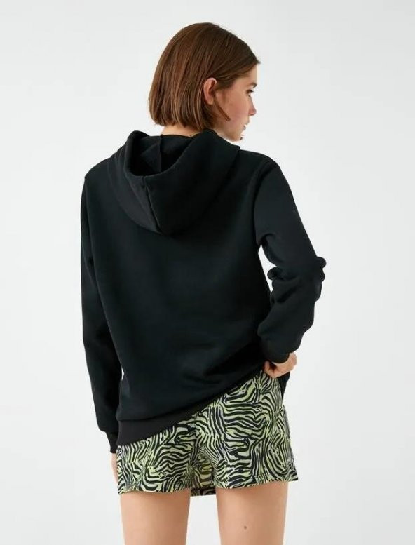 Koton Kadın Kapüşonlu Sweatshirt Kanguru Cepli - 3