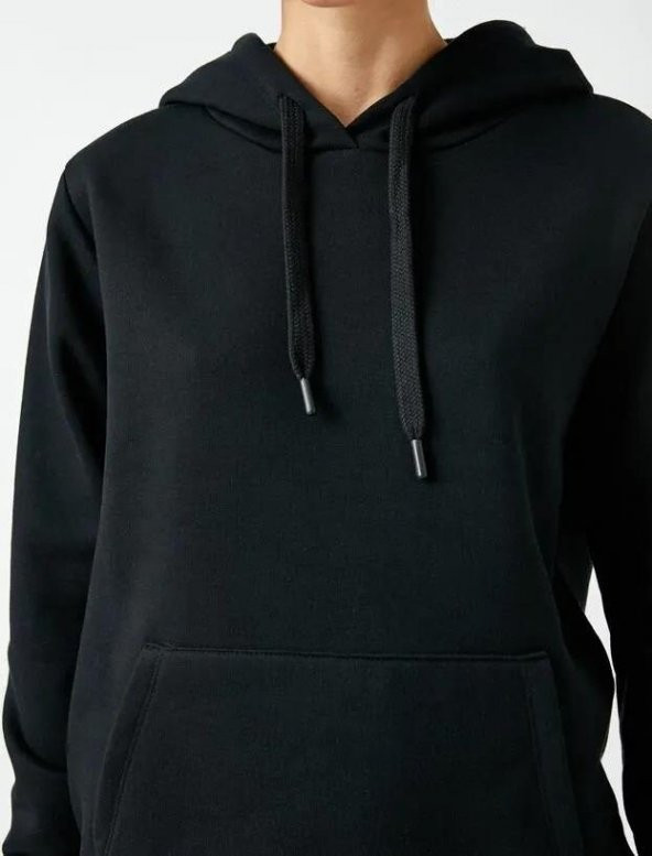 Koton Kadın Kapüşonlu Sweatshirt Kanguru Cepli - 4