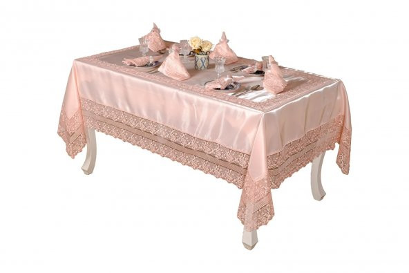 Finezza Gisella Güpürlü Monoray Pudra Sofra Takımı 8kişlk 160x230cm17Prç  - 1230 - 5