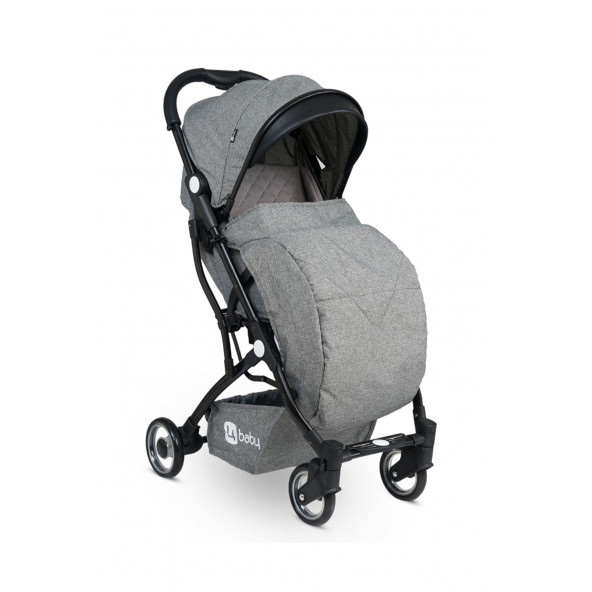 4 Baby AB381 Drone Siyah Kabin Bebek Arabası Gri - 7