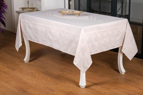 Finezza Aslı Lüx Jakar Polycotton TP Gri Masa Örtüsü 160x220 cm - 1055 - 1237 - 2