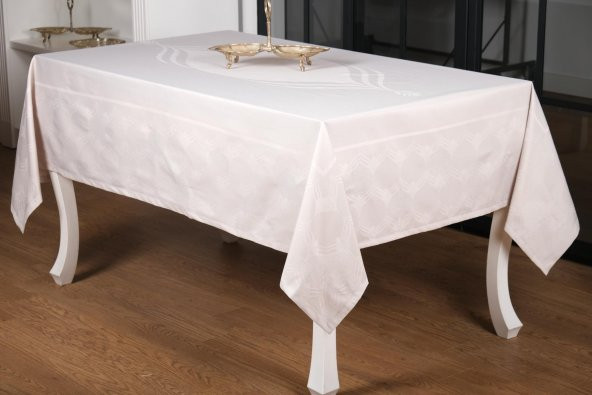 Finezza Aslı Lüx Jakar Polycotton TP Gri Masa Örtüsü 160x220 cm - 1055 - 1237 - 3