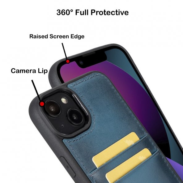 Bouletta Apple iPhone 14 Pro Max Uyumlu Deri Arka Kapak FXCP BRN4 - 3
