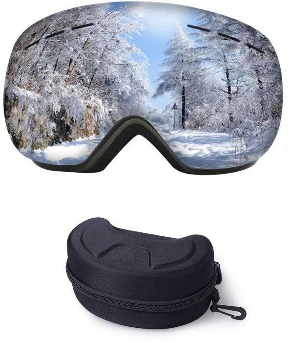 UV400 Korumalı Antisis Özellikli 3 Katmanlı Aynalı Snowboard Kayak Gözlüğü - 4