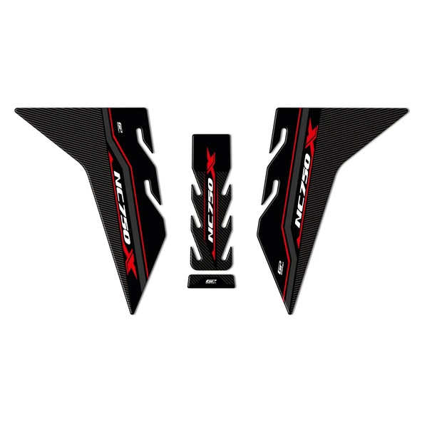 GP Kompozit Honda NC 750 X 2021-2024 Uyumlu Tank Pad Seti Kırmızı - 2