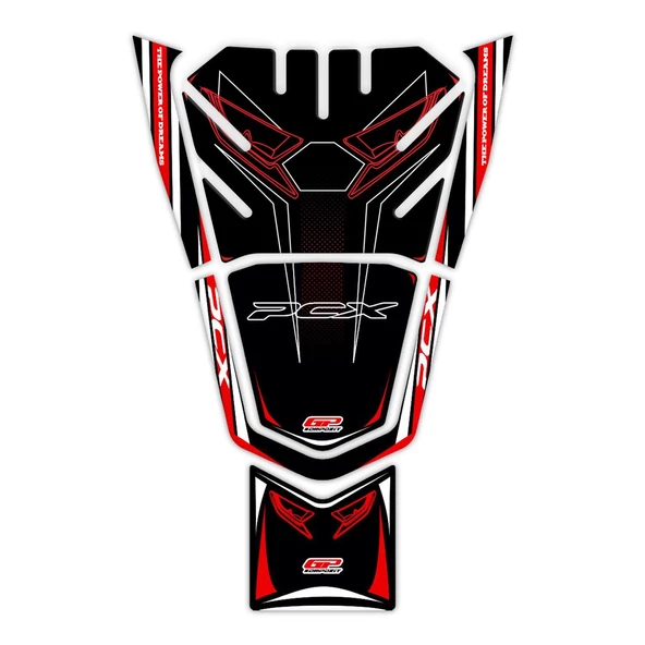 GP Kompozit Honda PCX 125 2021-2024 Uyumlu Tank Pad Kırmızı - 2