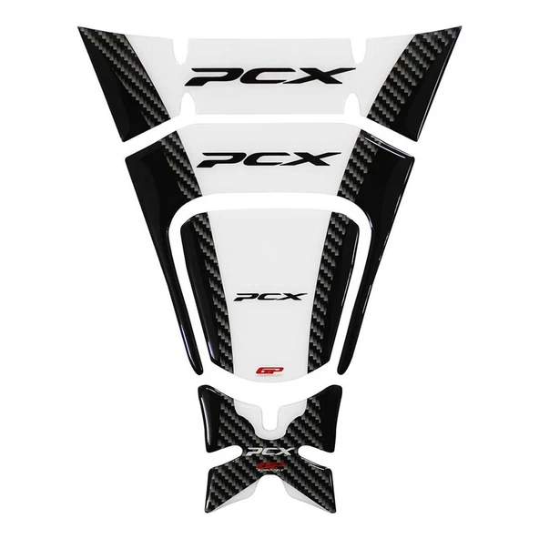 GP Kompozit Honda PCX 125 / 150 2018-2020 Uyumlu Tank Pad Beyaz - 5