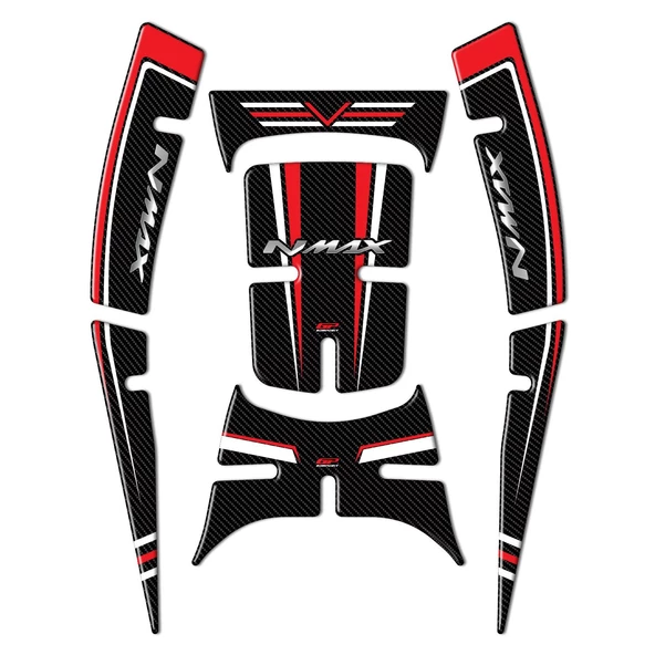 GP Kompozit Yamaha NMAX 125 / 155 2021-2024 Uyumlu Tank Pad Seti Kırmızı - 2