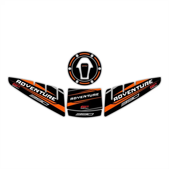 GP Kompozit KTM 390 Adventure 2020-2024 Uyumlu Tank Pad Seti Siyah-Turuncu - 8