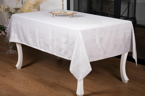 Finezza Çınar Lüx Jakar Bambu Kumaş Gri Masa Örtüsü 160x220 cm  - 1241 - 2