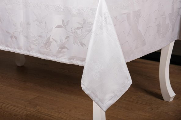 Finezza Çınar Lüx Jakar Bambu Kumaş Gri Masa Örtüsü 160x220 cm  - 1241 - 6