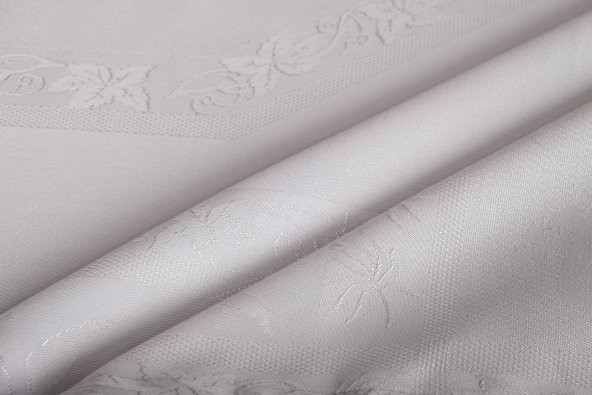 Finezza Çınar Lüx Jakar Bambu Kumaş Gri Masa Örtüsü 160x220 cm  - 1241 - 8