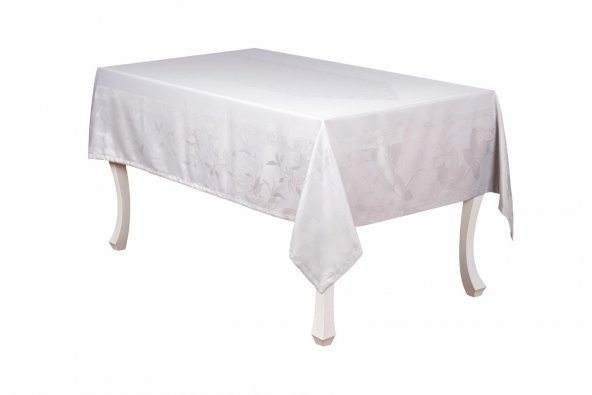 Finezza Çınar Lüx Jakar Bambu Kumaş Gri Masa Örtüsü 160x220 cm  - 1241 - 10