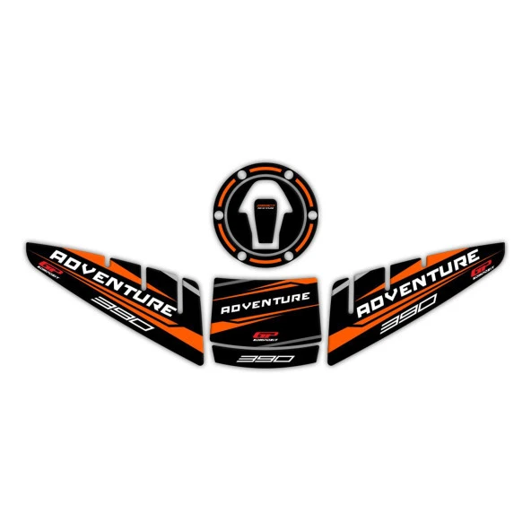 GP Kompozit KTM 390 Adventure 2020-2024 Uyumlu Tank Pad Seti Siyah-Turuncu - 6