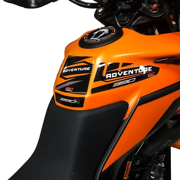 GP Kompozit KTM 390 Adventure 2020-2024 Uyumlu Tank Pad Seti Siyah-Turuncu - 5