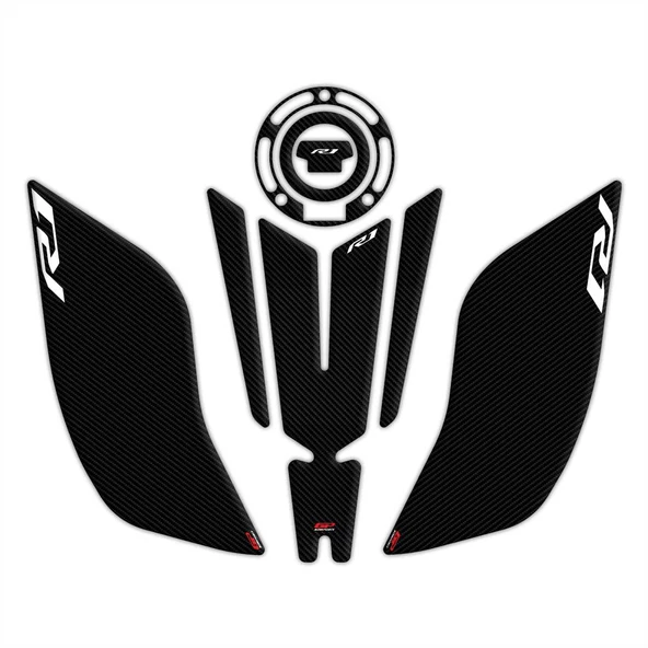 GP Kompozit Yamaha R1 2015-2023 Uyumlu Tank Pad Seti Karbon - 7