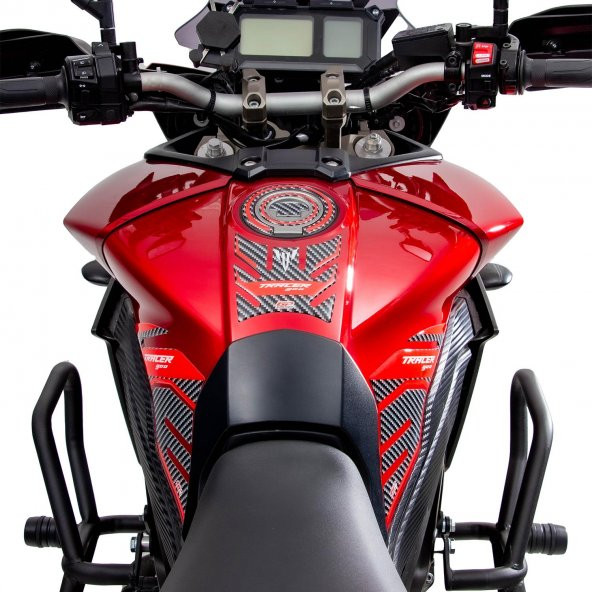 GP Kompozit Yamaha MT-09 Tracer 2015-2020 Uyumlu Tank Pad Seti Kırmızı-Karbon - 3