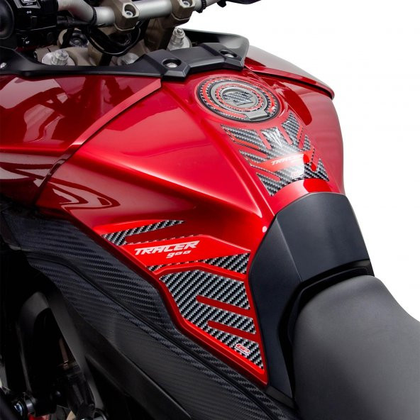 GP Kompozit Yamaha MT-09 Tracer 2015-2020 Uyumlu Tank Pad Seti Kırmızı-Karbon - 5