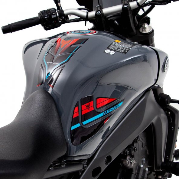 GP Kompozit Yamaha MT-09 2021-2023 Uyumlu Tank Pad Seti Kırmızı-Gri - 4