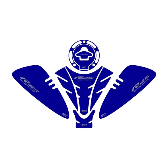 GP Kompozit Yamaha R25 2019-2024 Uyumlu Tank Pad Seti Mavi - 2