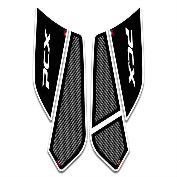 GP Kompozit Honda PCX 125 / 150 2018-2020 Uyumlu Yan Alt Ayak Pad Beyaz - 6