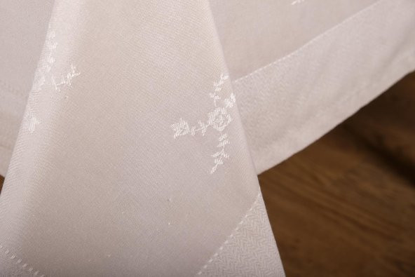 Finezza Rana Lüx Jakar Polycotton Gri Kumaş Masa Örtüsü 160x220 cm - 1242 - Resim 8