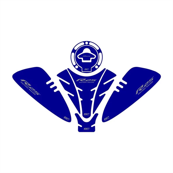 GP Kompozit Yamaha R25 2019-2024 Uyumlu Tank Pad Seti Mavi - 8