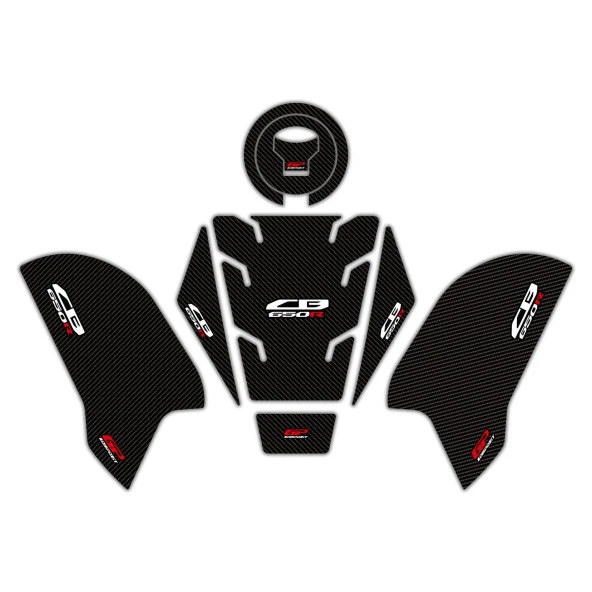 GP Kompozit Honda CB650R 2019-2023 Uyumlu Tank Pad Seti Karbon