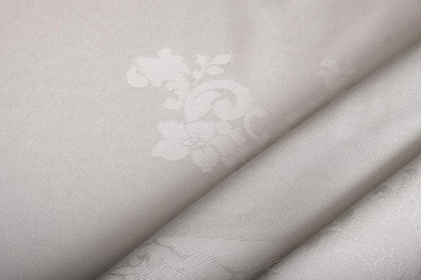 Finezza Raya Lüx Jakar Bambu Kumaş Gri Masa Örtüsü 160x220 cm  - 1243 - 4