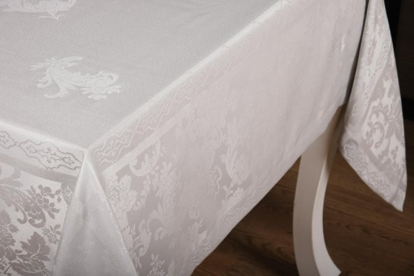 Finezza Raya Lüx Jakar Bambu Kumaş Gri Masa Örtüsü 160x220 cm  - 1243 - 5