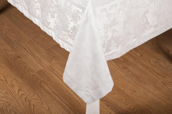 Finezza Raya Lüx Jakar Bambu Kumaş Gri Masa Örtüsü 160x220 cm  - 1243 - 6
