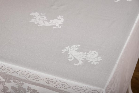 Finezza Raya Lüx Jakar Bambu Kumaş Gri Masa Örtüsü 160x220 cm  - 1243 - 11