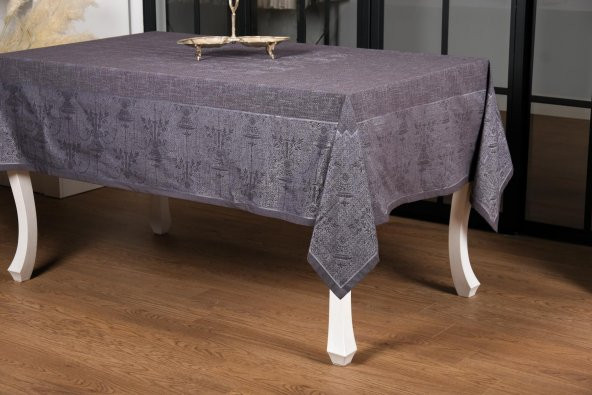 Finezza Ayda Lüx Jakar Polycotton Füme TP Kumaş  Masa Örtüsü 160x220 cm - 1244 - 9