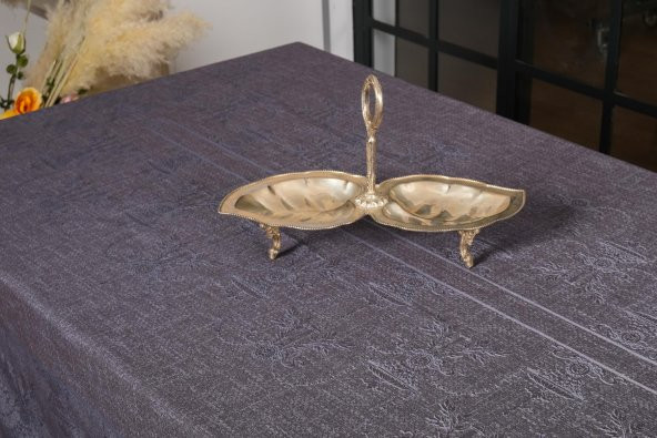Finezza Ayda Lüx Jakar Polycotton Füme TP Kumaş  Masa Örtüsü 160x220 cm - 1244 - 11