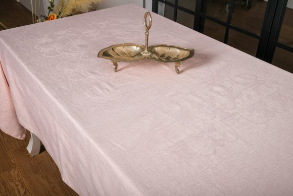 Finezza Ayda Lüx Jakar Polycotton Pudra TP Kumaş  Masa Örtüsü 160x220 cm - 1245 - 4