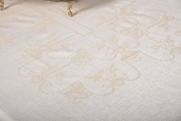 Finezza Ayda Lüx Jakar Polycotton Bej TP Kumaş  Masa Örtüsü 160x220 cm - 1246 - 10