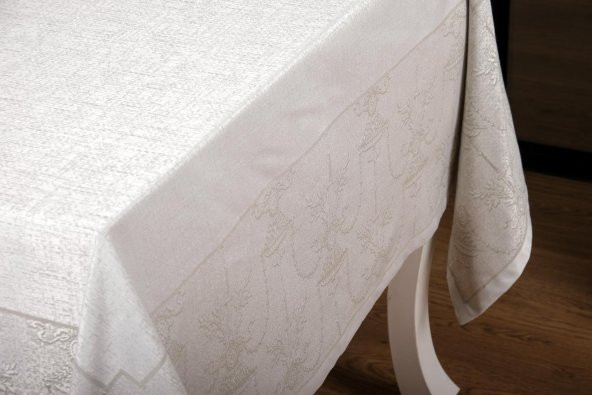 Finezza Ayda Lüx Jakar Polycotton Taş TP Kumaş  Masa Örtüsü 160x220 cm - 1247 - 5