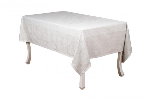 Finezza Ayda Lüx Jakar Polycotton Taş TP Kumaş  Masa Örtüsü 160x220 cm - 1247 - 7